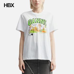 Poppy Jersey Relaxed 恤女HBX Ganni shirt Basic