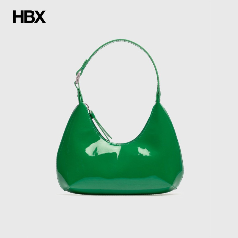 BY FAR BABY AMBER GREEN PATENT LEATHER单肩包女HBX