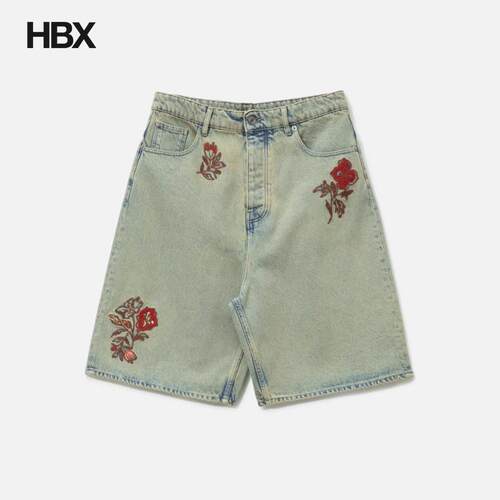 Drole de Monsieur Short Jean Dusty Brode Fleurs 短裤男HBX