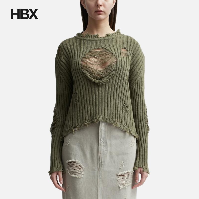 Open YY DAMAGED HEART SWEATER 针织衫女HBX