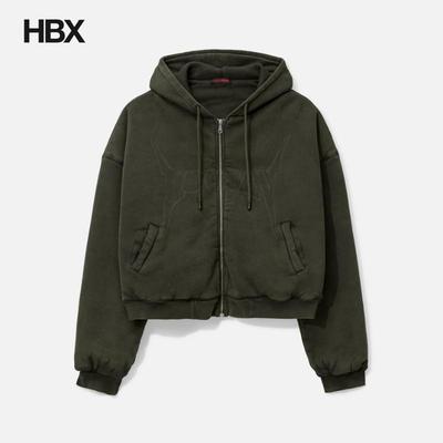 LUU DAN Washed Out Zip Up Hoodie 保暖帽衫外套 HBX