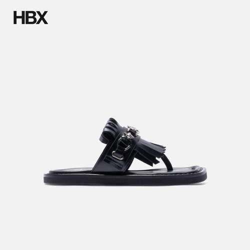 Toga Pulla Studded Black Leather Slippers 凉鞋女HBX