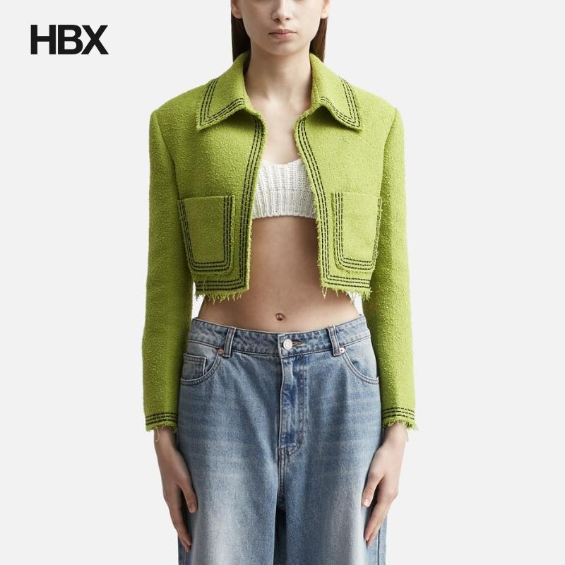 Recto TARA EMBROIDERY TWEED CROP JACKET 外套女HBX