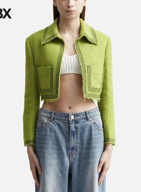 Recto TARA EMBROIDERY TWEED CROP JACKET 外套女HBX