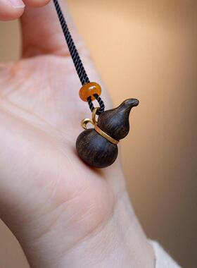 法国CapinKofin沉香檀木葫芦吊坠项链古风寓意吉祥新中式简约