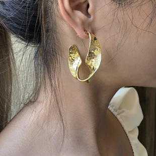 法国capinkofin欧美冷淡风金属几何不规则耳钉气质个性简约小众