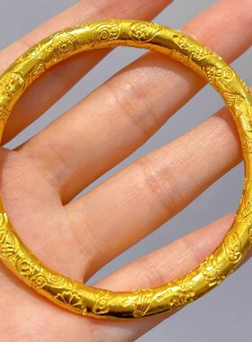 法国capinkofin古法手镯实心闭口色錾刻镯子女款复古风轻奢高级