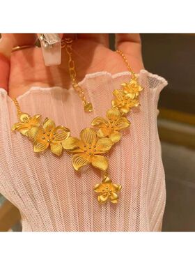 法国CapinKofin古法轻奢磨砂花朵项链精致时尚气质百搭高级感女