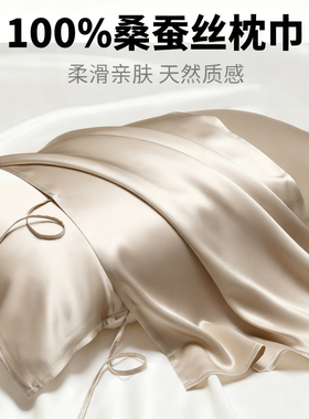 旅行隔脏真丝枕巾丨40姆米100%桑蚕丝绑带枕巾50*76一对单人枕套