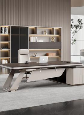 Light luxury chairman's office old board desk modern simple desk and chair combination light preside