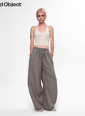 Found Object 原创设计立体弧形抽绳裤垂感弯刀休闲裤