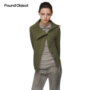 Found Object 不对称折领暖感针织外套 Asymmetrical Knit Coat