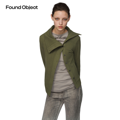 Found Object 不对称折领暖感针织外套 Asymmetrical Knit Coat