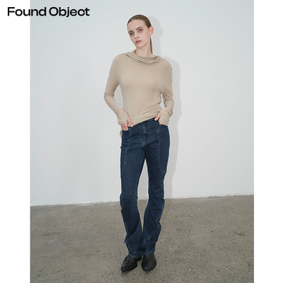 Found Object 莱赛尔羊毛结构针织连帽长袖T恤打底衫Nebel Hood