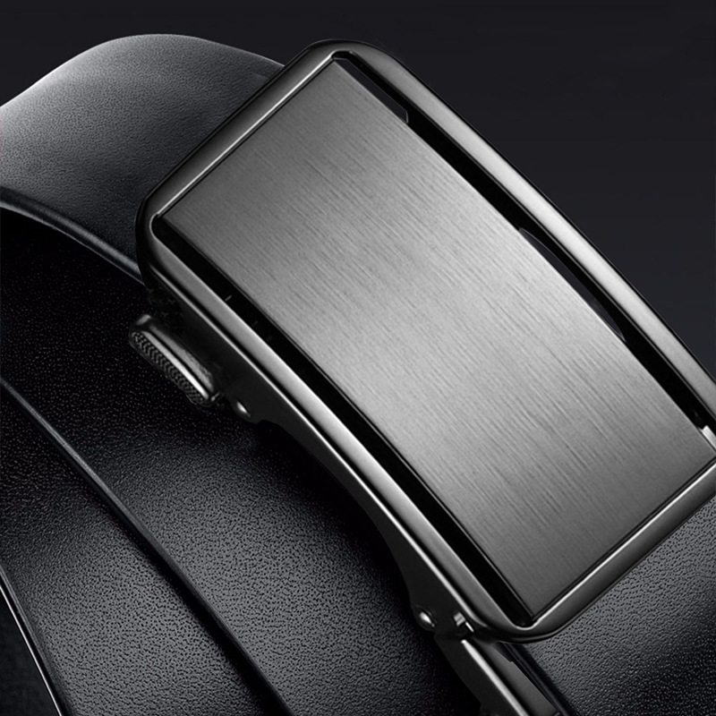 日本品质头层牛皮腰带男自动扣休闲商务真皮皮带无夹层男中青年简