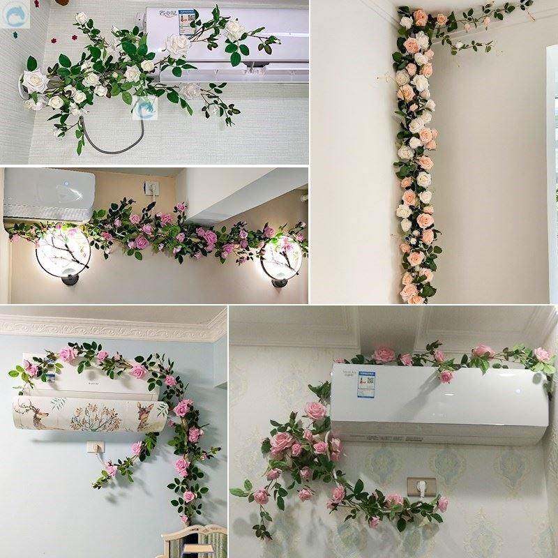 空调外管子装饰遮挡画创意水管道遮挡吊顶装饰塑料藤蔓缠绕植物