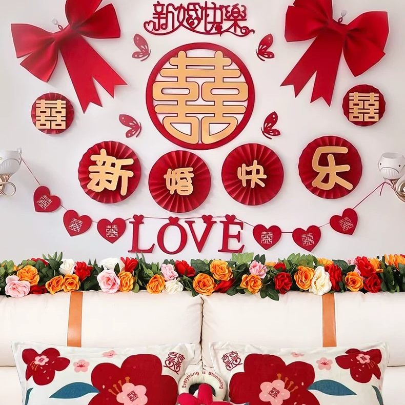 仿真花假布客厅卧室玫瑰花藤蔓花朵装饰管道成品玫瑰花包空调墙面