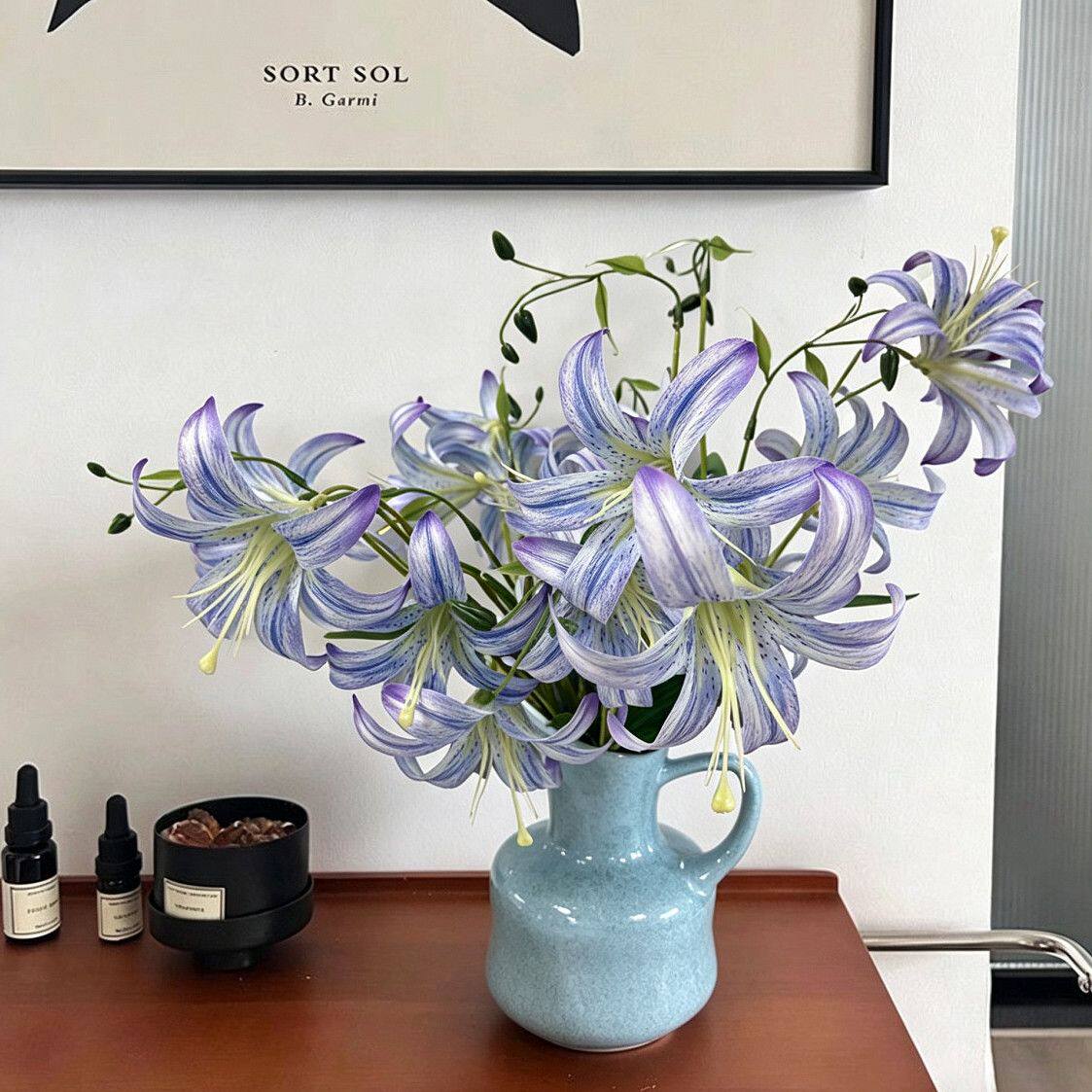 百合花仿真花假花摆设高级感逼真客厅餐桌装饰品插花花束摆件花艺