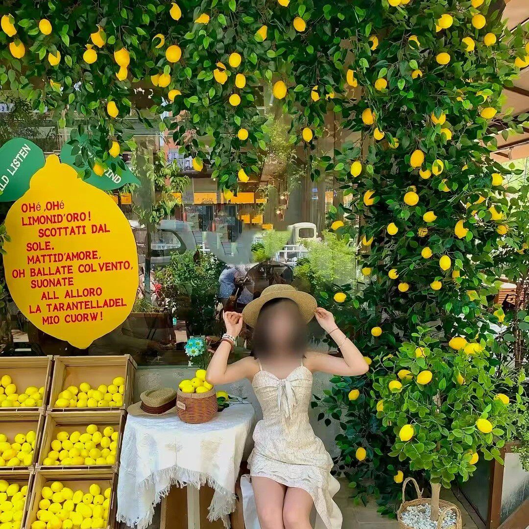 跨境仿真柠檬挂绿色藤条婚礼家居玫瑰花藤蔓户外餐桌装饰仿真藤条