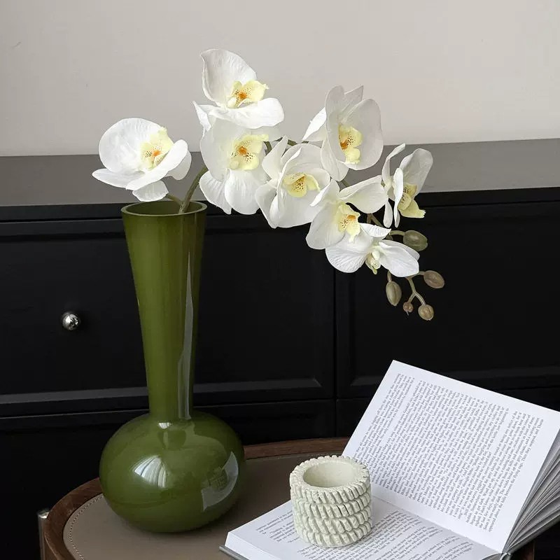 单支高端仿真蝴蝶兰 手感逼真假花客厅电视柜插花软装花艺摆件