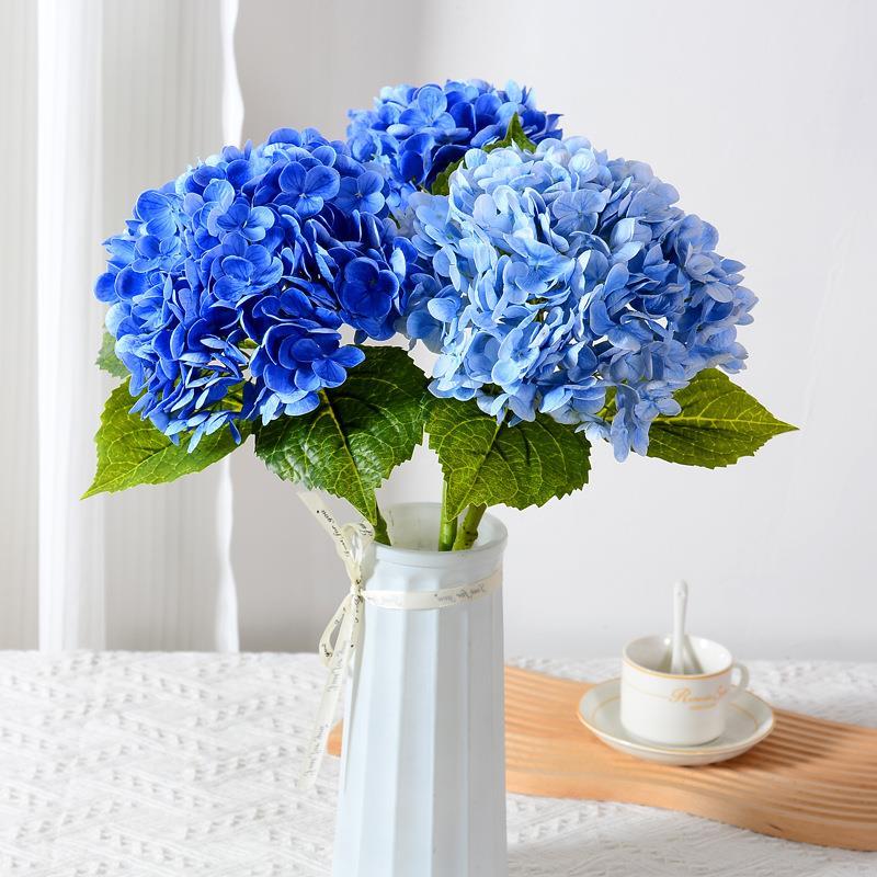 仿生假花绣球花仿真花蓝色保湿手感花束客厅摆件摆设插花装饰假花