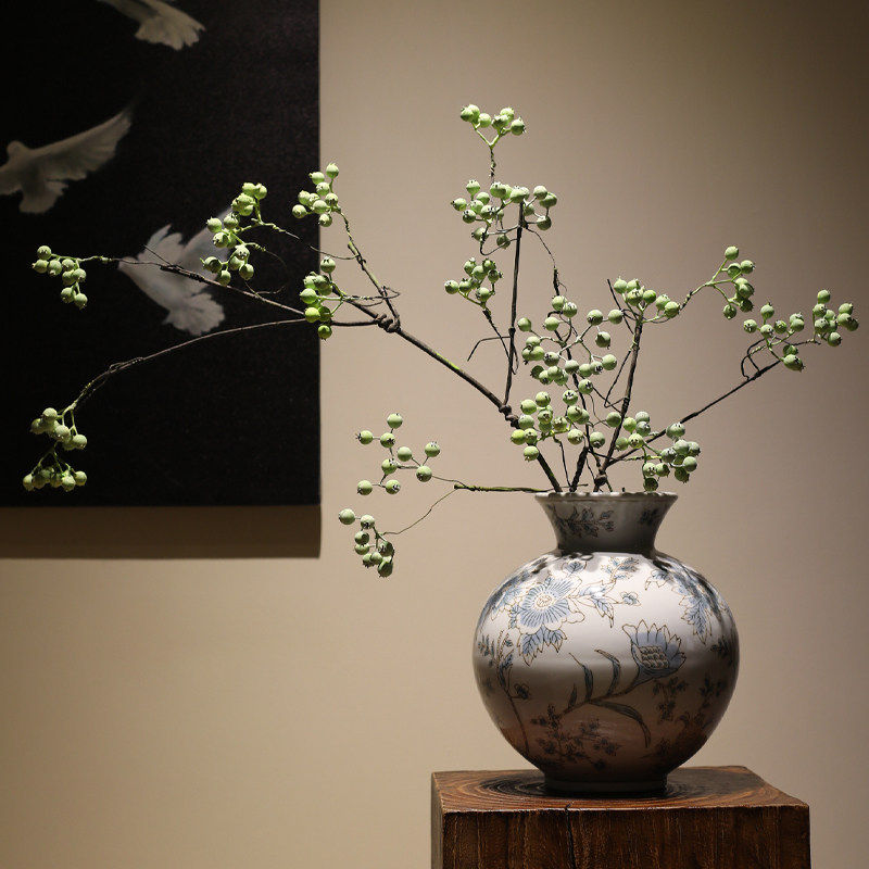 马桑果假花仿真花绿植侘寂风摆设干花束逼真高级感客厅插花摆件