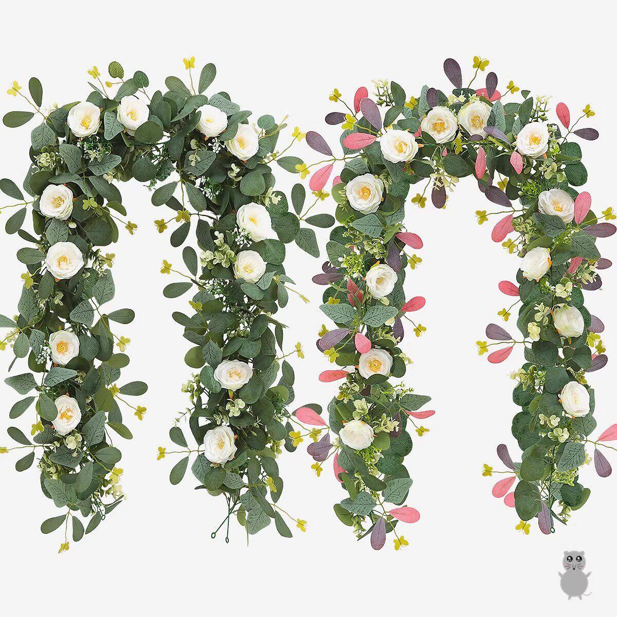 仿真尤加利藤条墙面遮丑燃气空调管装饰美化遮挡藤蔓绿植高级感道