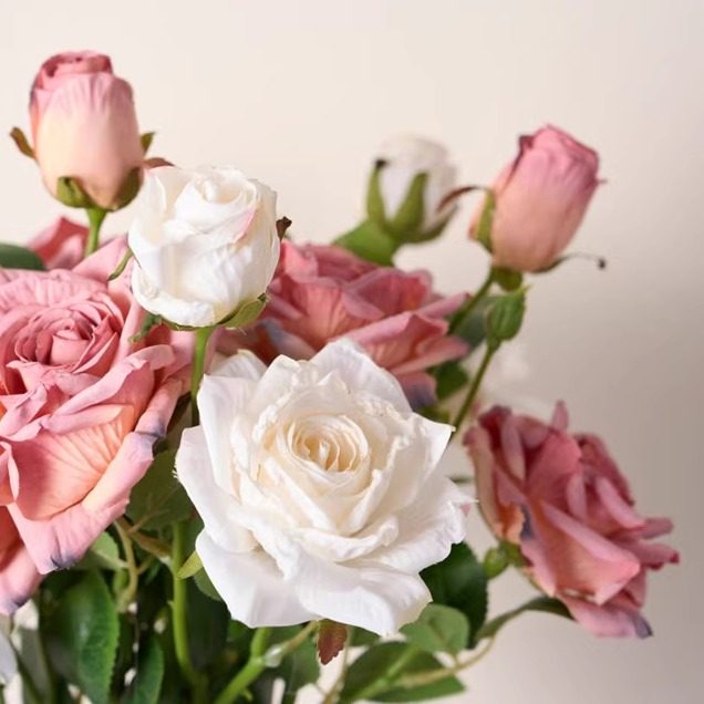 高档玫瑰花仿真花假花摆设客厅餐桌电视柜插花装饰品绢花花艺摆件,鲜花速递/花卉仿真/绿植园艺,仿真花,淘宝优惠券,粉丝福利购,淘宝优惠卷