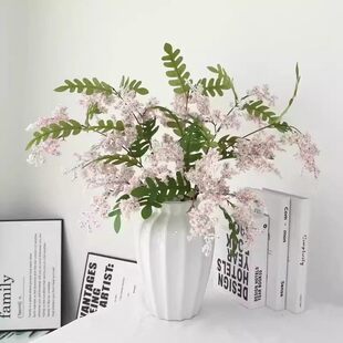 高品质槐蕊仿真花高级感假花摆设客厅装饰花仿生花法式大枝洋槐花