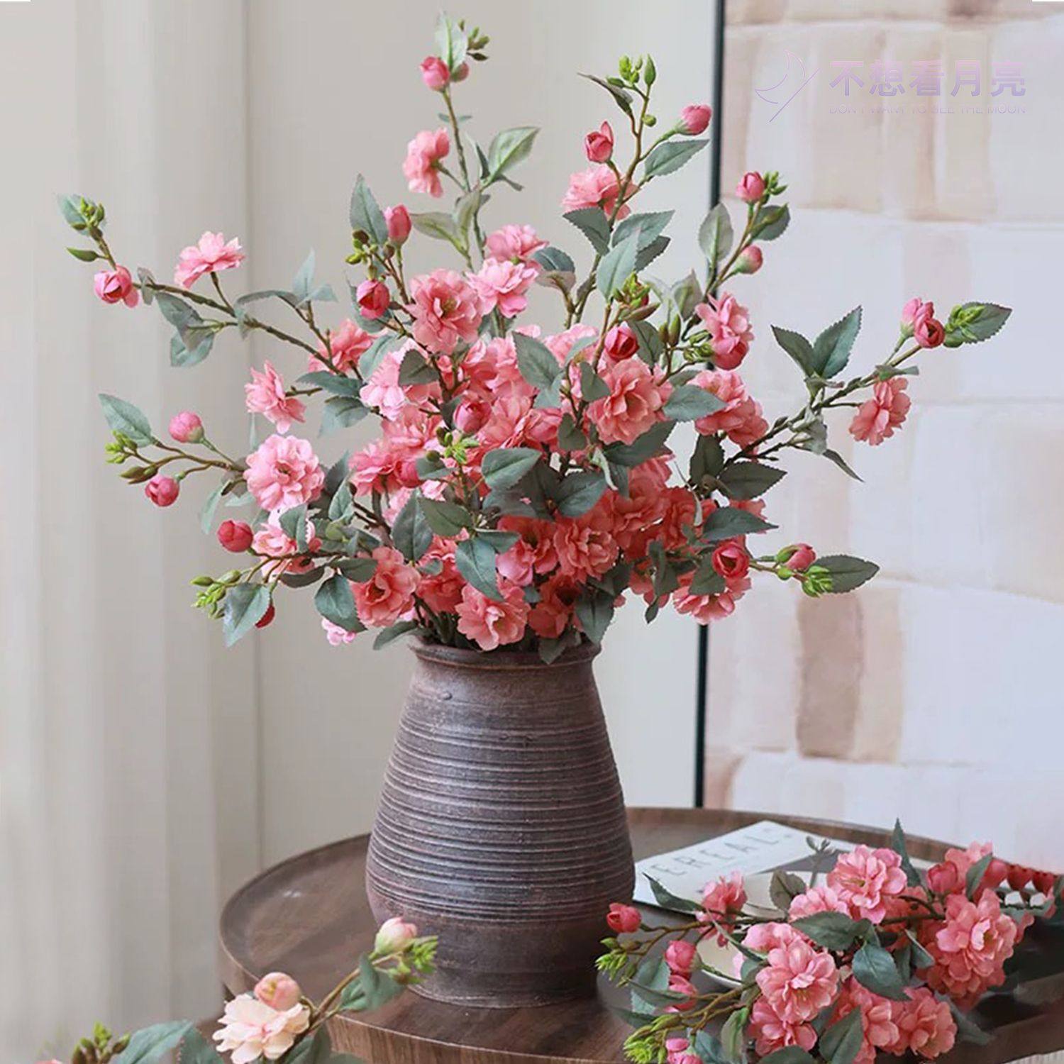 野山茶花假花仿真花摆设