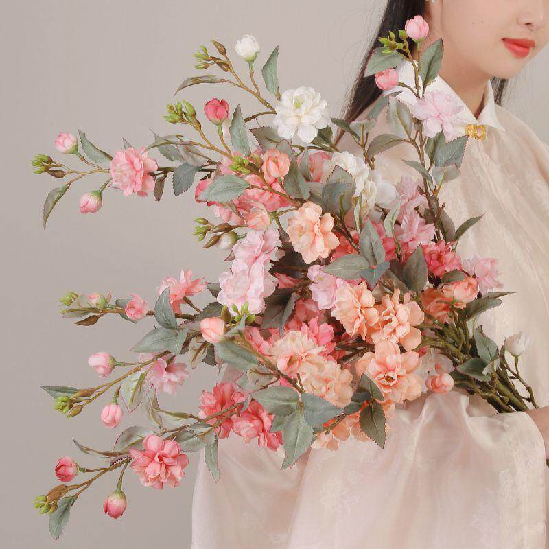 中式仿真山茶花古风道具