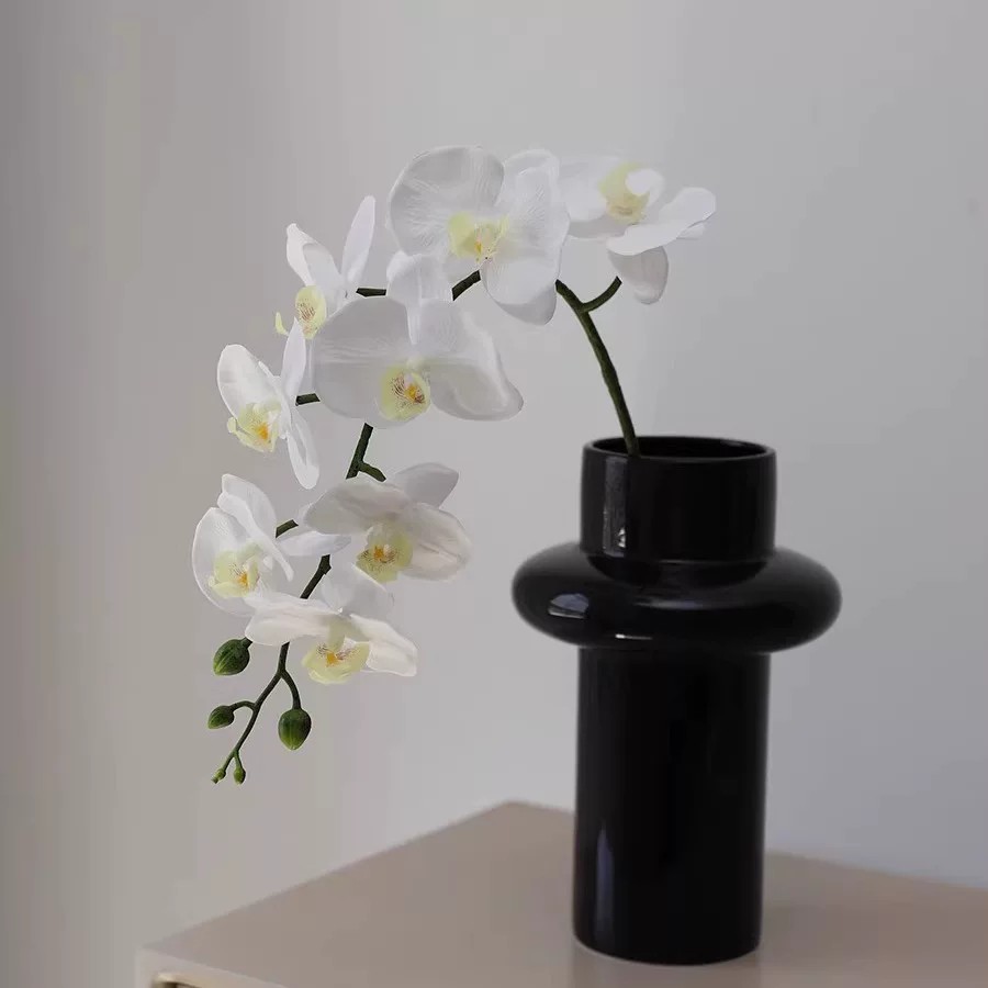 高品质九头仿真蝴蝶兰 湿感假花客厅桌面花艺摆件室内软装造景