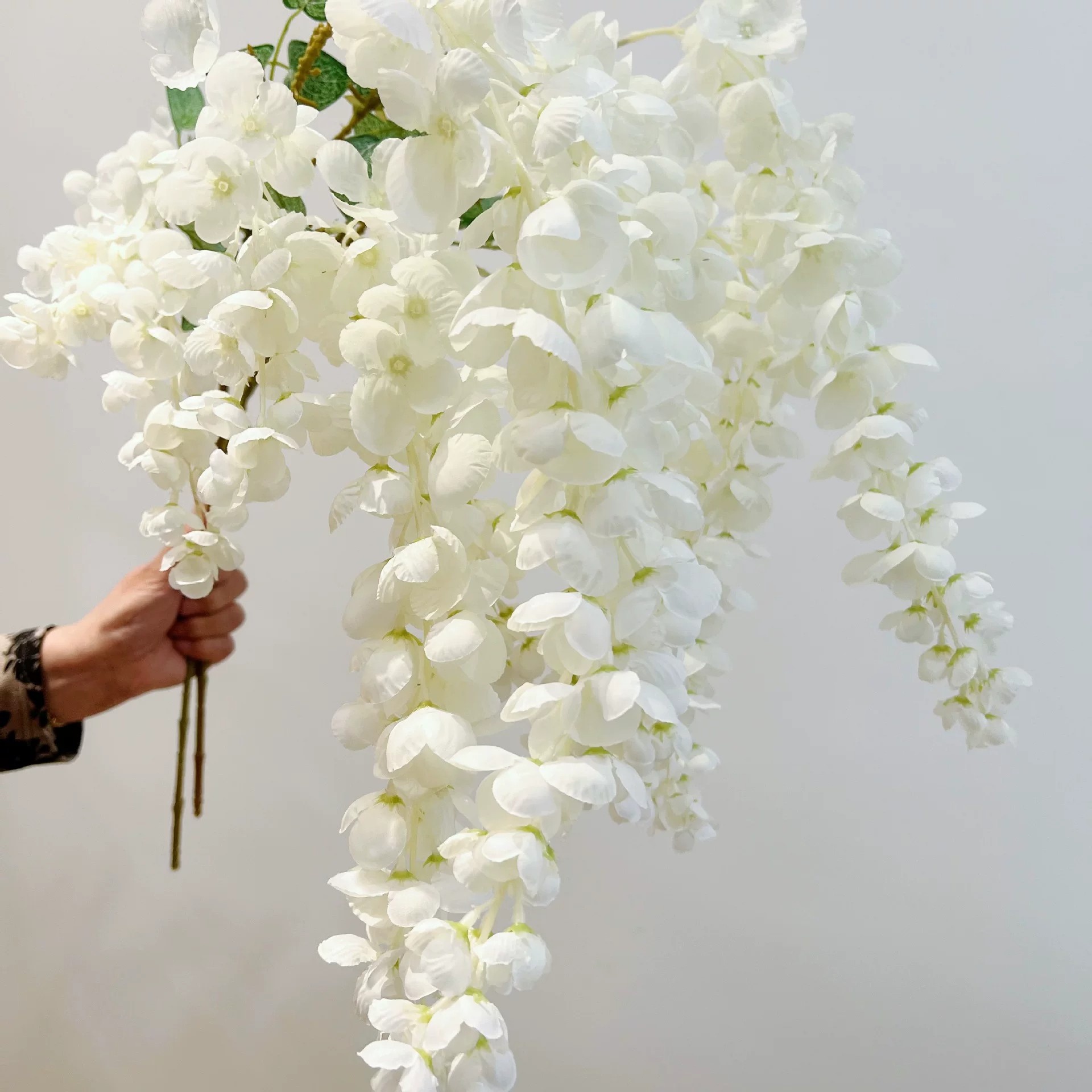 仿真铁丝紫藤花串长豆花绢花藤实景家居客厅吊顶婚庆装饰假花藤条