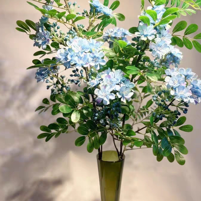 仿真含笑花人造花枝婚庆路引花艺布置户外造景拍摄道具落地假花