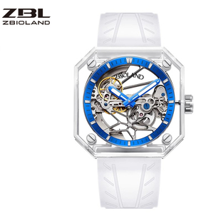 潮流夜光透明 镂空表时尚 珍宝莱ZBIOLAND ZBL1088水晶机械手表男士