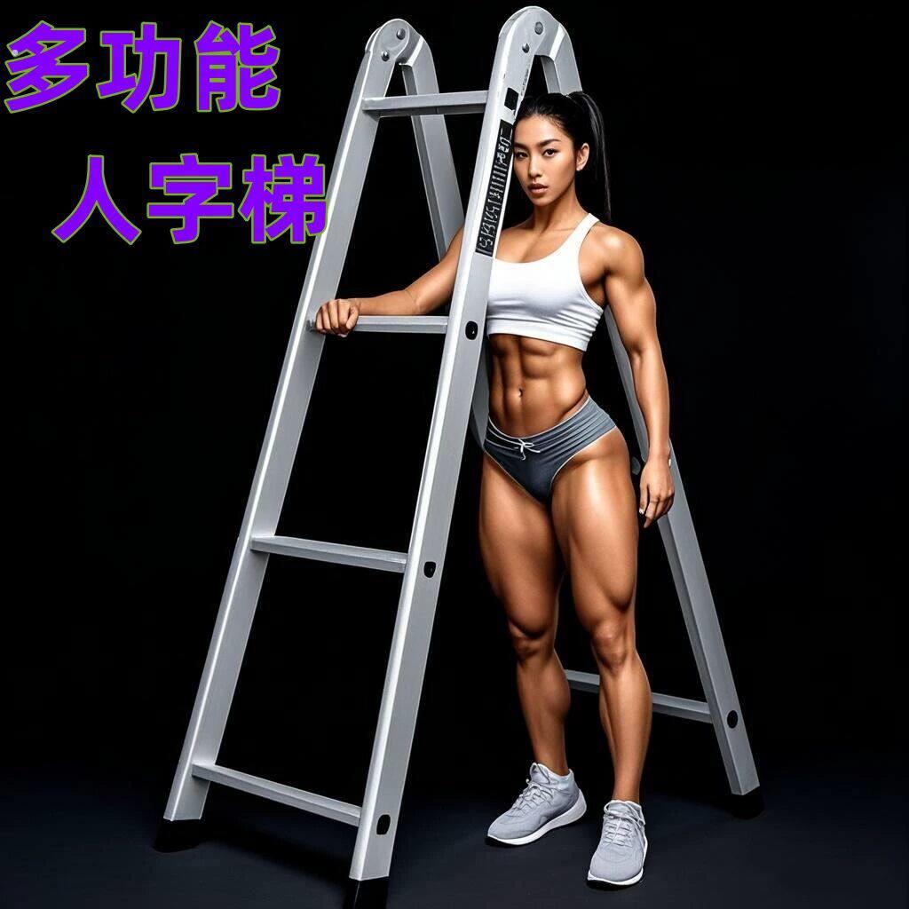 多功能两用梯直梯冲压梯折叠家用伸缩梯工程梯梯子加宽加厚人字梯