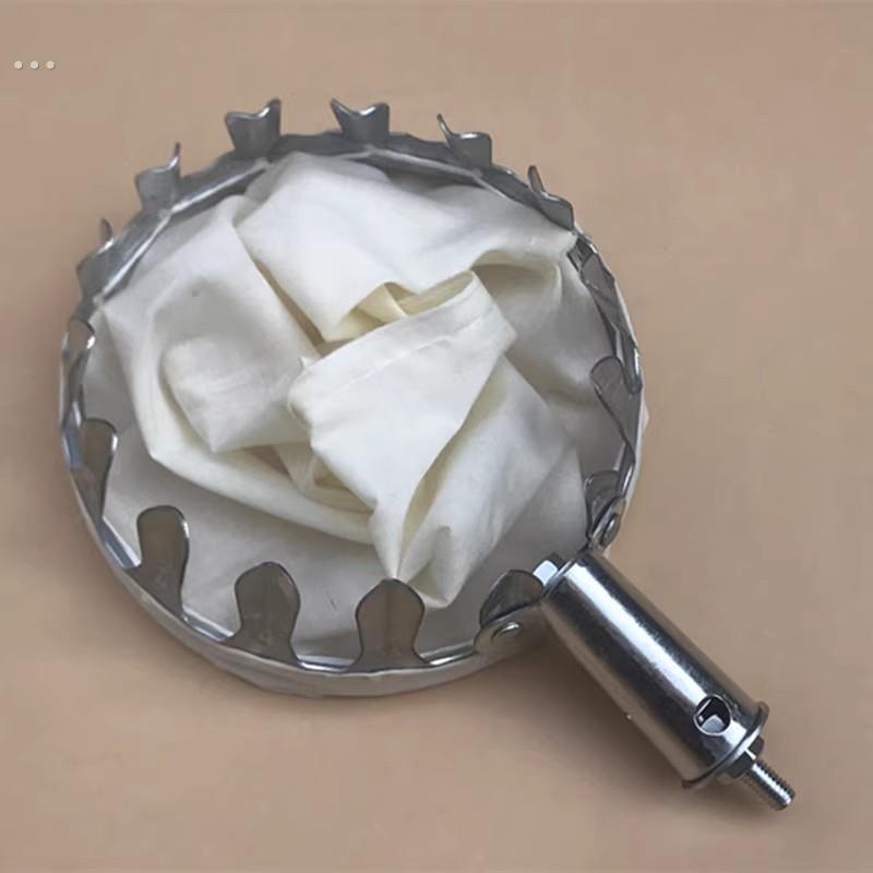 16cm带钢齿摘水果不锈钢网兜 采桃子芒果枇杷布袋8mm螺口不带杆子