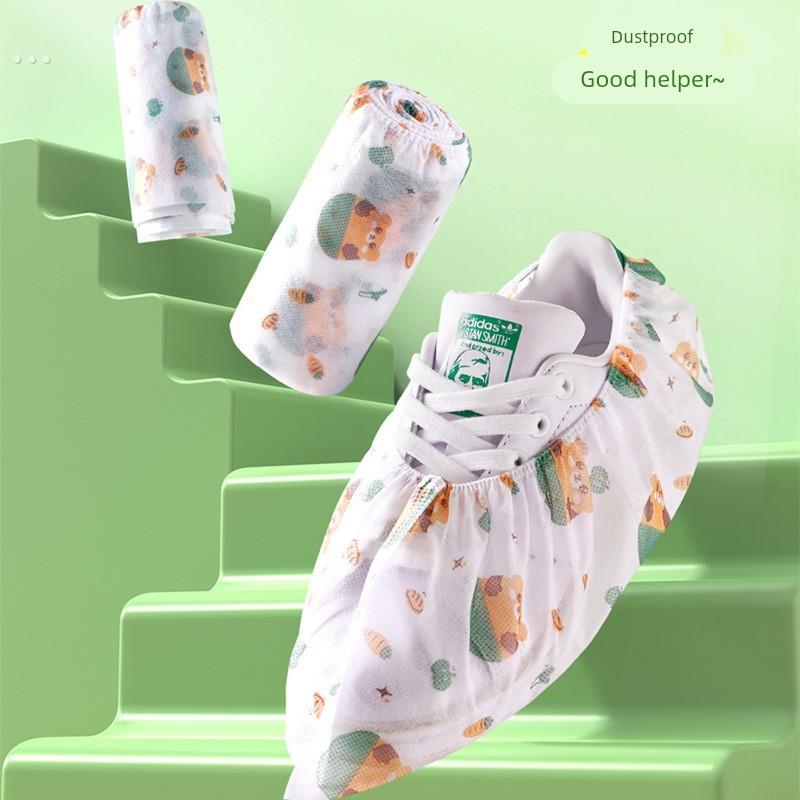 一次性鞋套加厚无纺布家用室内防滑耐磨防水机房学生儿童专用脚套