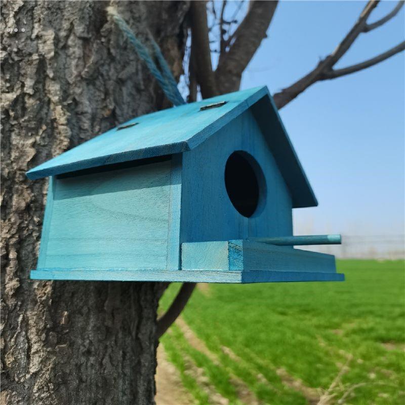 鸟窝实木燕子鸟用繁殖箱户外屋檐木制鸟房木质麻雀鸟用品鸟巢