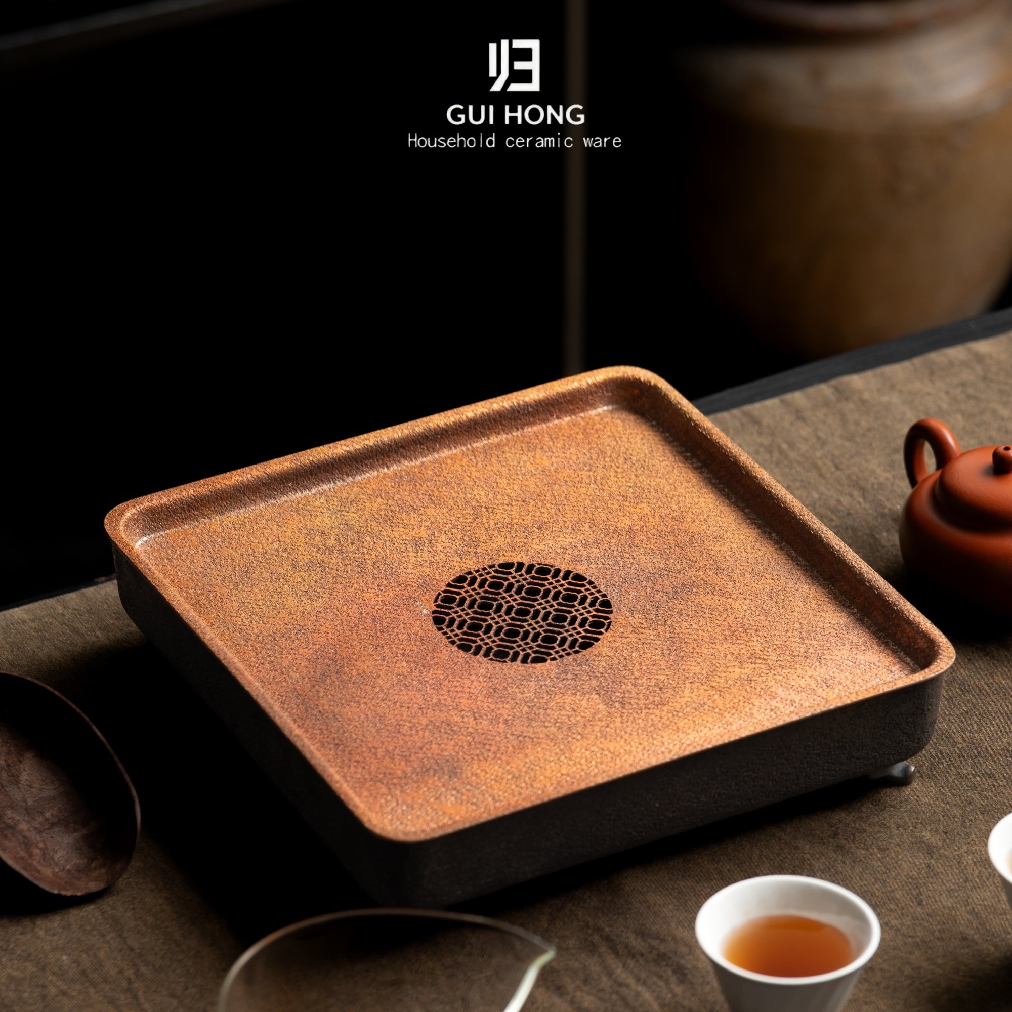 归鸿纯铜壶承家用办公小号茶盘轻奢养壶器简约干泡台可蓄水茶托,餐饮具,茶盘,淘宝优惠券,粉丝福利购,淘宝优惠卷