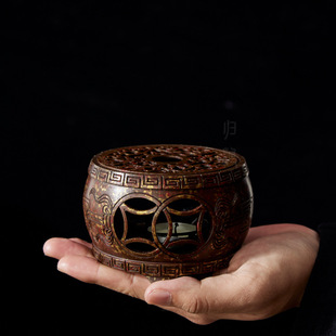 归鸿中式黄铜暖茶炉蜡烛温茶底座家用保温小火炉烤茶提香器煮茶炉