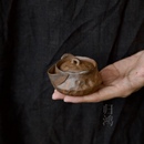 复古粗陶茶壶陶瓷泡茶壶单壶手抓宝瓶功夫茶具套装 归鸿中式 茶杯