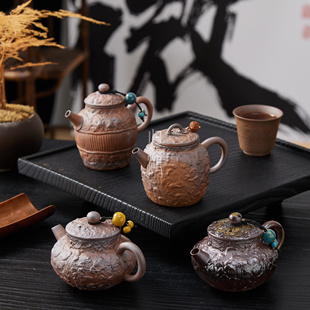归鸿 粗陶茶壶手工复古家用功夫茶具泡茶壶单壶手抓壶宝瓶提溜壶