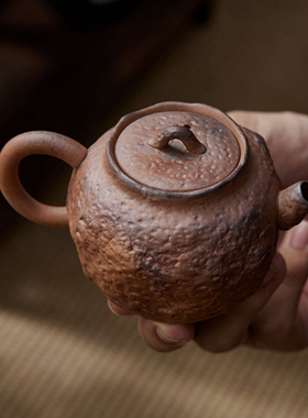 归鸿粗陶老岩泥顽石壶 功夫茶具手工泡茶壶家用复古侘寂风泡茶器