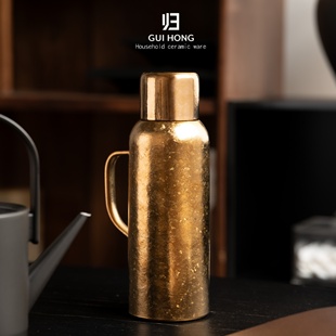 归鸿纯钛保温壶大容量车载保温壶冰花纹理高颜值高端焖茶壶礼品装