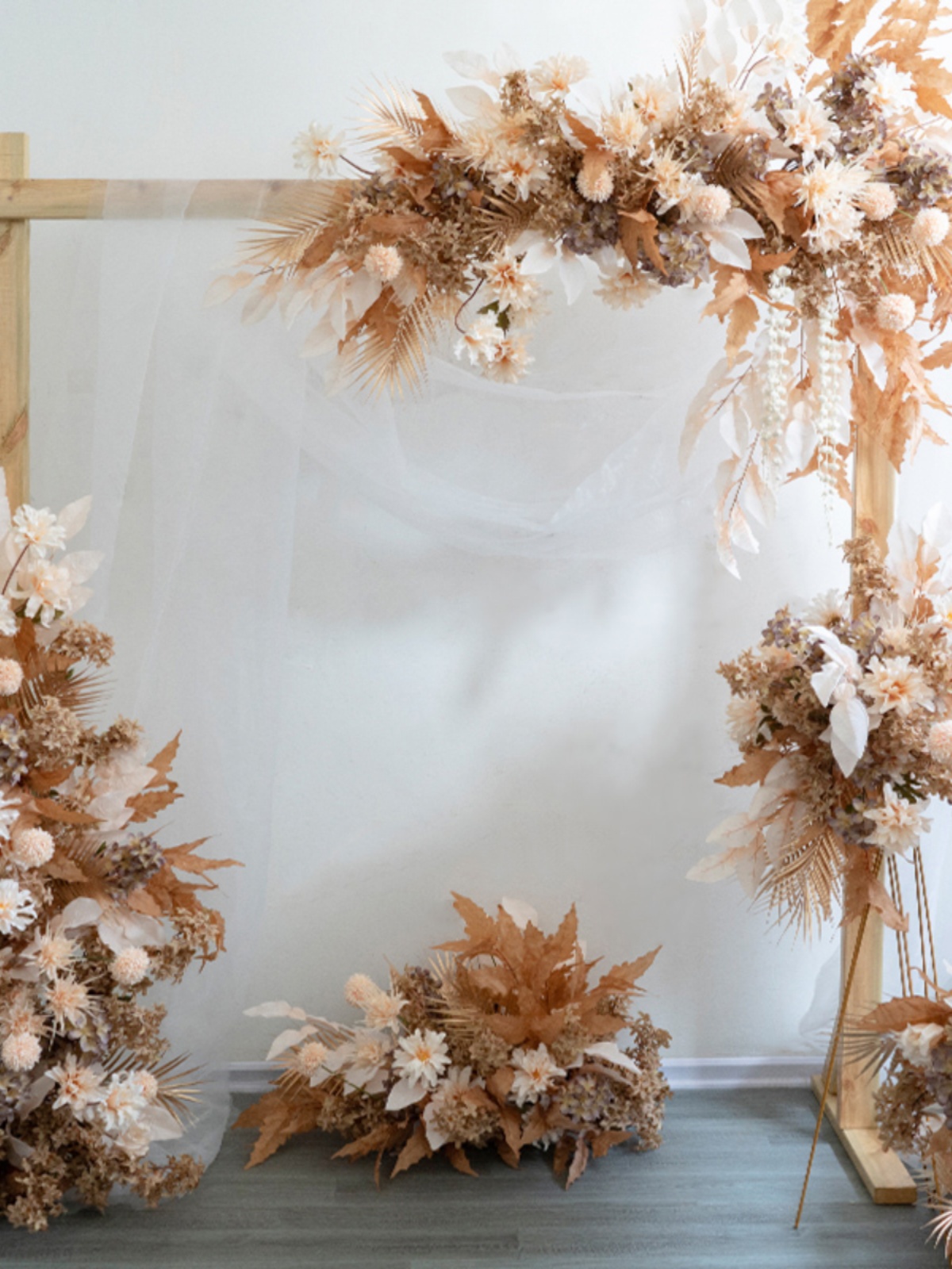 彷真欧式秋色拱门花艺 背景布置婚庆户外婚礼假花路引手捧花花束