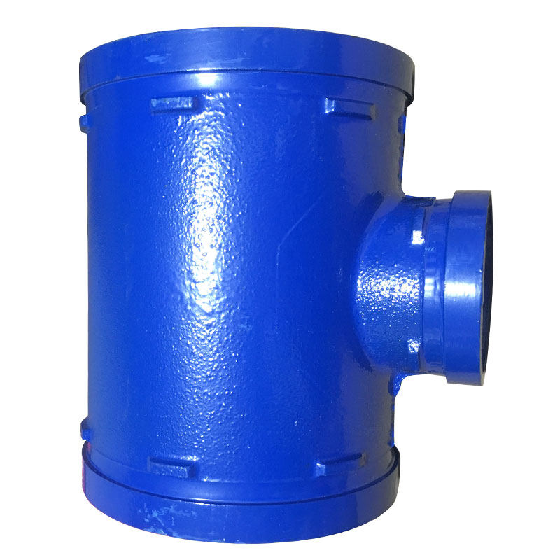 消防沟槽正三通蓝色管件异径三通给水饮用水镀锌管卡箍式连接配件