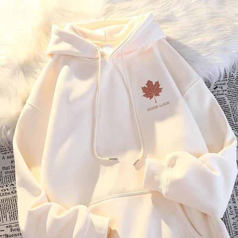 美式潮牌枫叶连帽卫衣秋冬新款加绒加厚潮流宽松休闲百搭潮牌上衣