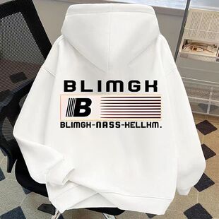 美式复古加绒连帽卫衣男秋冬学生韩版宽松外套oversize慵懒风上衣