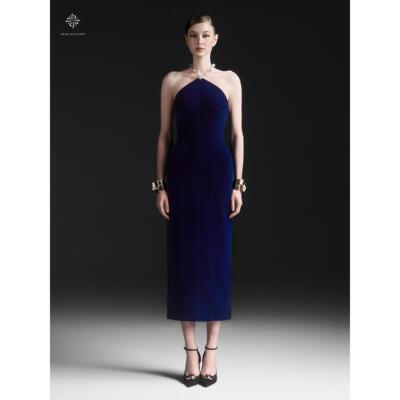 越南品牌系列修身中长连衣裙定